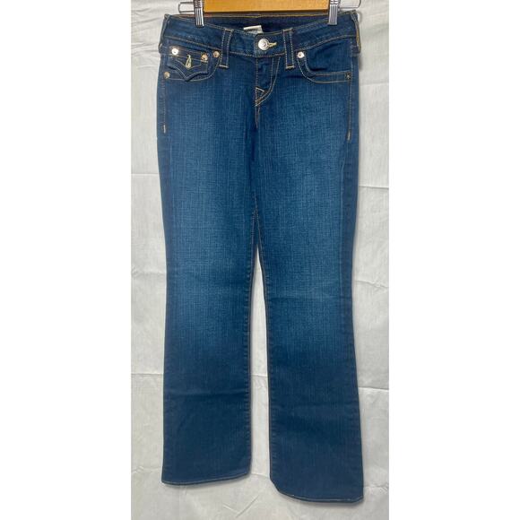 True Religion USA made Becky Jeans Size 26 x 31 Straight Leg Stretch Denim Y2K - Picture 1 of 7